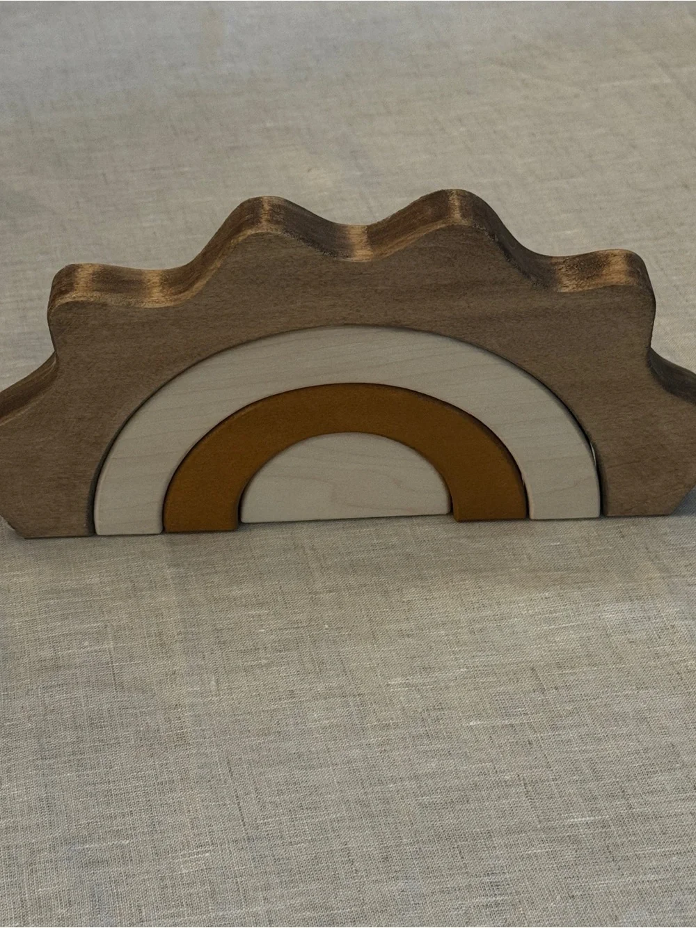 Wooden Rainbow Stacking Sun Puzzle | Toddler Toy + Nursery Decor